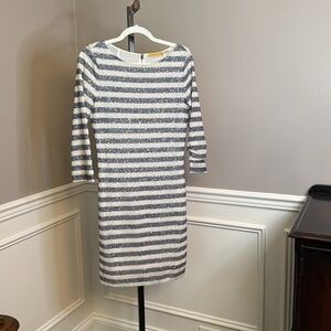 Alice + Olivia navy and white sequin dress size 10